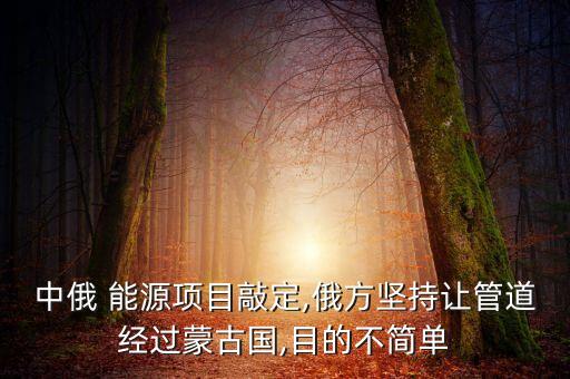 中俄 能源項目敲定,俄方堅持讓管道經(jīng)過蒙古國,目的不簡單
