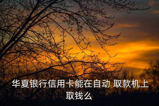  華夏銀行信用卡能在自動 取款機上取錢么