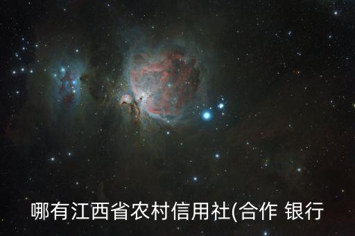 哪有江西省農(nóng)村信用社(合作 銀行