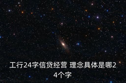 工行24字信貸經(jīng)營 理念具體是哪24個字