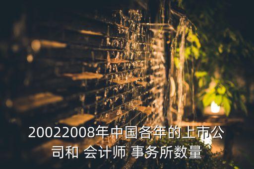 20022008年中國(guó)各年的上市公司和 會(huì)計(jì)師 事務(wù)所數(shù)量
