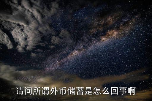 請(qǐng)問所謂外幣儲(chǔ)蓄是怎么回事啊