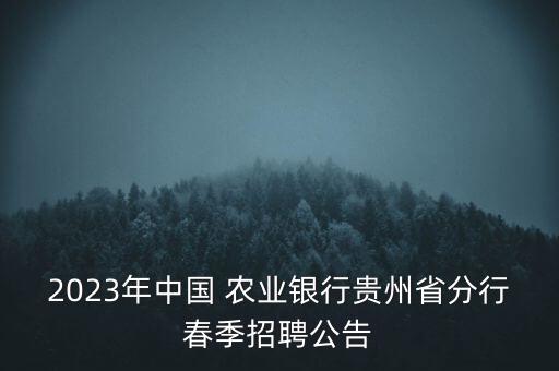 2023年中國(guó) 農(nóng)業(yè)銀行貴州省分行春季招聘公告
