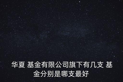  華夏 基金有限公司旗下有幾支 基金分別是哪支最好