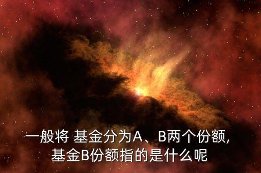 一般將 基金分為A、B兩個(gè)份額, 基金B(yǎng)份額指的是什么呢