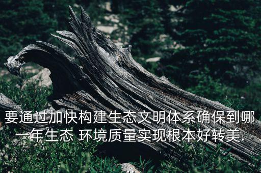 要通過加快構(gòu)建生態(tài)文明體系確保到哪一年生態(tài) 環(huán)境質(zhì)量實(shí)現(xiàn)根本好轉(zhuǎn)美...