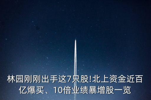 林園剛剛出手這7只股!北上資金近百億爆買、10倍業(yè)績暴增股一覽