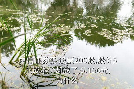  中信證券買(mǎi) 股票200股,股價(jià)5.1,成本價(jià)卻成了,5.156元,為什么
