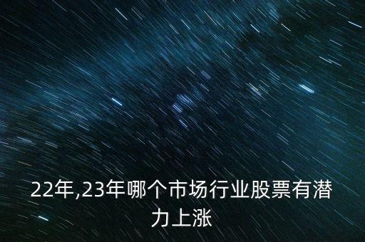 22年,23年哪個市場行業(yè)股票有潛力上漲