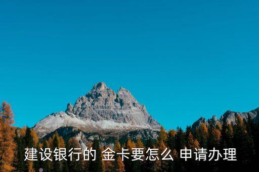 建設(shè)銀行金卡申請條件