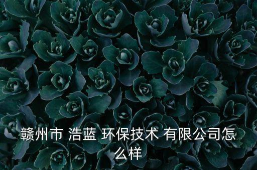 贛州市 浩藍 環(huán)保技術 有限公司怎么樣