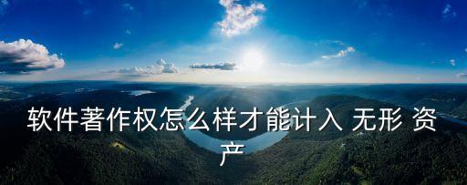 軟件著作權怎么樣才能計入 無形 資產(chǎn)