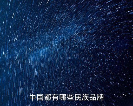 中國都有哪些民族品牌