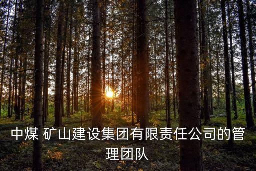 中煤 礦山建設(shè)集團(tuán)有限責(zé)任公司的管理團(tuán)隊(duì)