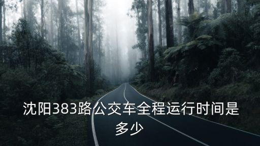  沈陽383路公交車全程運行時間是多少