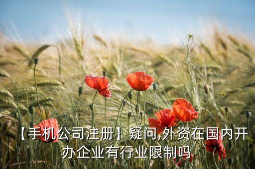 【手機公司注冊】疑問,外資在國內(nèi)開辦企業(yè)有行業(yè)限制嗎