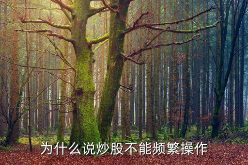 為什么說(shuō)炒股不能頻繁操作