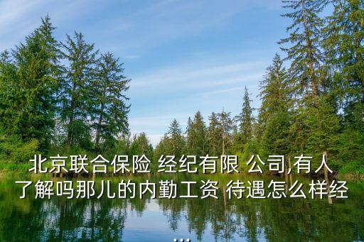 北京聯(lián)合保險(xiǎn) 經(jīng)紀(jì)有限 公司,有人了解嗎那兒的內(nèi)勤工資 待遇怎么樣經(jīng)...
