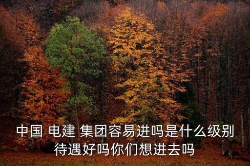 中國 電建 集團(tuán)容易進(jìn)嗎是什么級別待遇好嗎你們想進(jìn)去嗎