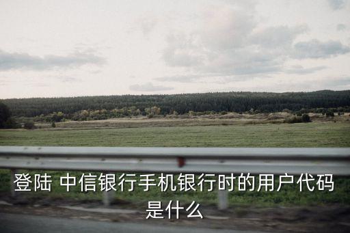 登陸 中信銀行手機(jī)銀行時(shí)的用戶代碼是什么