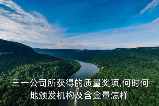  三一公司所獲得的質量獎項,何時何地頒發(fā)機構及含金量怎樣