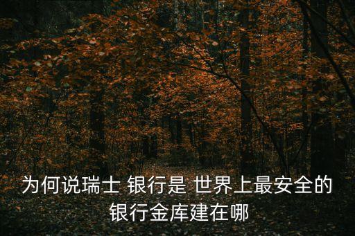 為何說(shuō)瑞士 銀行是 世界上最安全的 銀行金庫(kù)建在哪