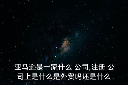  亞馬遜是一家什么 公司,注冊(cè) 公司上是什么是外貿(mào)嗎還是什么