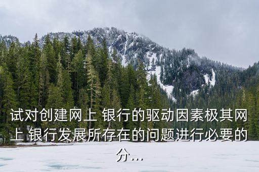 試對創(chuàng)建網(wǎng)上 銀行的驅(qū)動因素極其網(wǎng)上 銀行發(fā)展所存在的問題進(jìn)行必要的分...