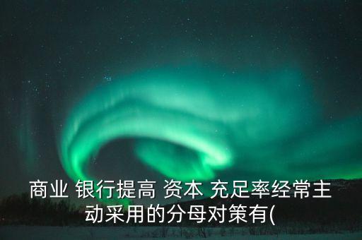 商業(yè) 銀行提高 資本 充足率經(jīng)常主動(dòng)采用的分母對(duì)策有(