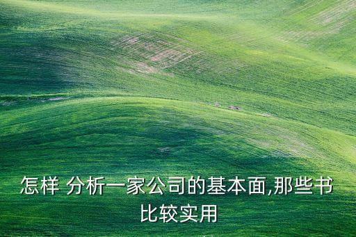 怎樣 分析一家公司的基本面,那些書比較實(shí)用