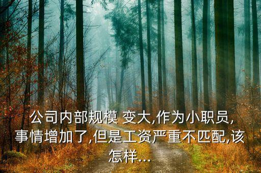  公司內(nèi)部規(guī)模 變大,作為小職員,事情增加了,但是工資嚴(yán)重不匹配,該怎樣...