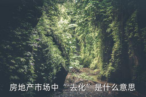 房地產(chǎn)市場(chǎng)中“ 去化”是什么意思