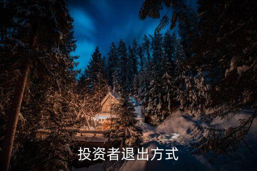 投資者退出方式
