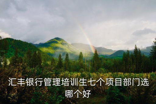  匯豐銀行管理培訓(xùn)生七個(gè)項(xiàng)目部門選哪個(gè)好