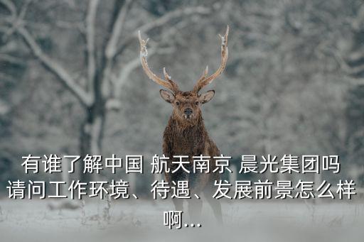 有誰了解中國 航天南京 晨光集團嗎請問工作環(huán)境、待遇、發(fā)展前景怎么樣啊...