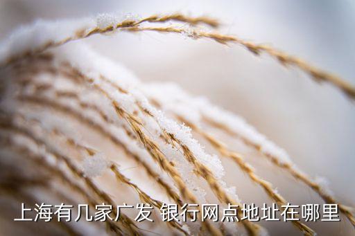 上海有幾家廣發(fā) 銀行網點地址在哪里