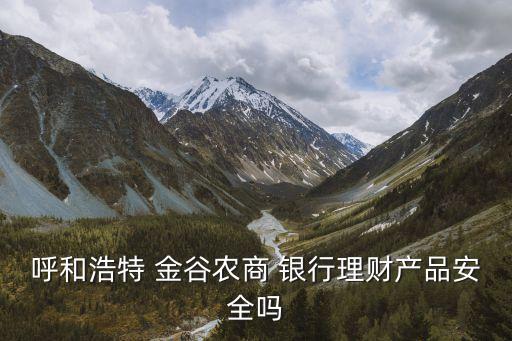 呼和浩特 金谷農(nóng)商 銀行理財(cái)產(chǎn)品安全嗎