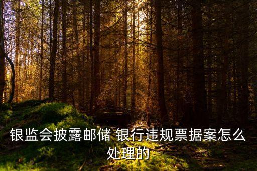 銀監(jiān)會(huì)披露郵儲(chǔ) 銀行違規(guī)票據(jù)案怎么處理的