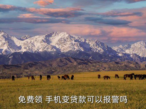 免費(fèi)領(lǐng) 手機(jī)變貸款可以報(bào)警嗎