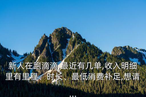 新人在跑滴滴,最近有幾單,收入明細(xì)里有里程、時(shí)長(zhǎng)、最低消費(fèi)補(bǔ)足,想請(qǐng)...