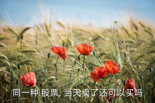 同一種 股票, 當(dāng)天賣了還可以買嗎
