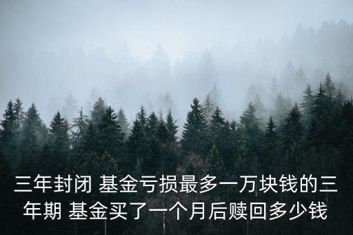 三年封閉 基金虧損最多一萬(wàn)塊錢的三年期 基金買了一個(gè)月后贖回多少錢