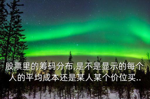 股票里的籌碼分布,是不是顯示的每個(gè)人的平均成本還是某人某個(gè)價(jià)位買...