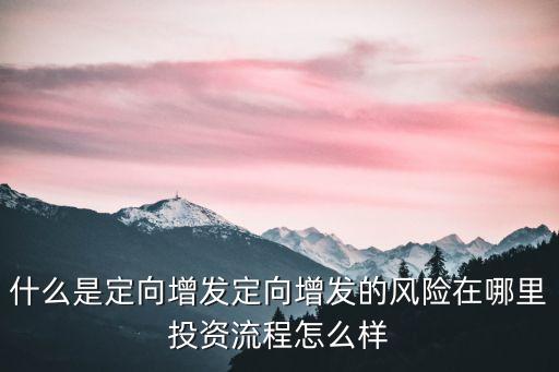 什么是定向增發(fā)定向增發(fā)的風險在哪里投資流程怎么樣