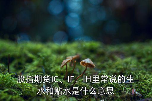 股指期貨IC、IF、IH里常說的生水和貼水是什么意思