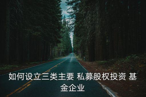 如何設(shè)立三類主要 私募股權(quán)投資 基金企業(yè)