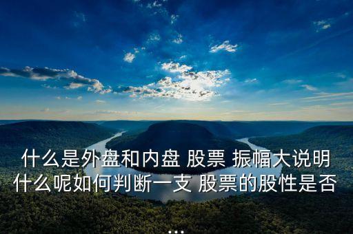 什么是外盤和內(nèi)盤 股票 振幅大說(shuō)明什么呢如何判斷一支 股票的股性是否...