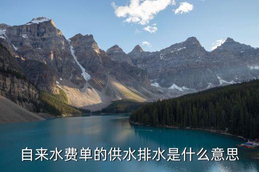自來水費(fèi)單的供水排水是什么意思