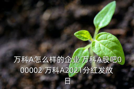  萬科A怎么樣的企業(yè) 萬科A股吧000002 萬科A2021分紅發(fā)放日