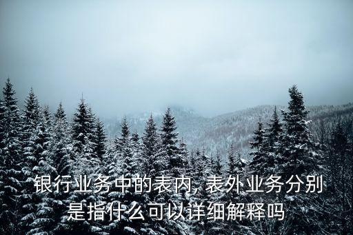  銀行業(yè)務(wù)中的表內(nèi), 表外業(yè)務(wù)分別是指什么可以詳細解釋嗎
